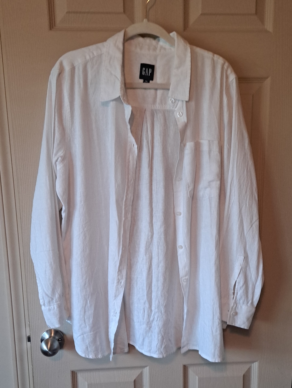 GAP White Lightweight Button-Up Shirt Jacket